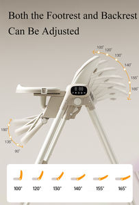 CLAFBEBE kursi tinggi bayi, ayunan listrik Multi fungsi, sandaran penyesuaian 165 °, kursi goyang penyesuaian tinggi - Product Image 3