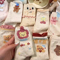 Chaussettes de nuit tricotées unisexe en fibre de polyester, style japonais, avec dentelle douce, motif dessin animé, sans couture, antibactériennes et anti-odeur
