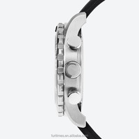 Jam tangan otomatis baja tahan karat pria, arloji Bezel keramik kronograf Label pribadi pabrik