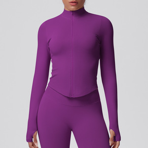 Vêtements de Pilates classiques pour femmes, haut de sport à manches longues, corset de sport, sweat-shirt à fermeture éclair, vestes de yoga pour femmes, salle de sport - Product Image 6