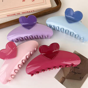 Pinces à cheveux en forme de cœur en acrylique pour la Saint-Valentin, pinces à cheveux en forme de cœur, pinces à cheveux en forme de requin, pinces à cheveux roses, accessoires pour cheveux (HA065) - Product Image 2