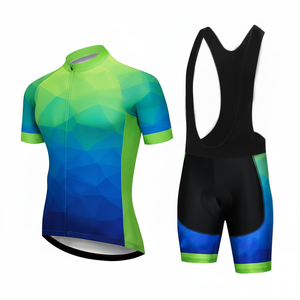 Maillot de cyclisme imprimé pour hommes Short de cyclisme respirant à manches courtes Short à bretelles et collants à séchage rapide du Pakistan - Product Image 1