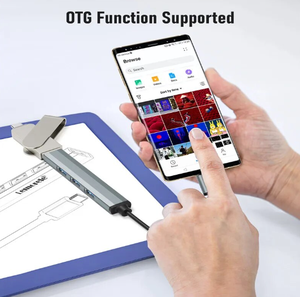 4 en 1 USB <span class=keywords><strong>3</strong></span>,0 <span class=keywords><strong>Hub</strong></span> tipo C adaptador multipuerto estación de acoplamiento USB <span class=keywords><strong>3</strong></span>,0 2,0 4 puertos OTG <span class=keywords><strong>Hub</strong></span> Compatible para teléfono móvil portátil - Product Image 4