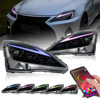 Lampu mobil kuno dengan Led penuh animasi Starter UP lampu depan RGB untuk Lexus IS250 IS350 ISF IS300 IS400 2006-2012