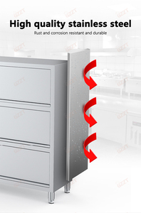 Puertas abatibles Utensilios de cocina Casillero con solapa superior Muebles de cocina de acero inoxidable Gabinetes de cocina modernos Armarios Cajón Cesta - Product Image 4