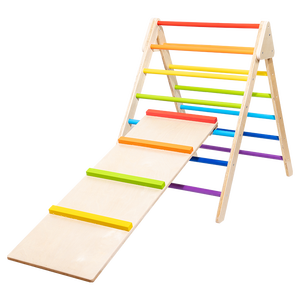 Juego de <span class=keywords><strong>triángulo</strong></span> Pickler de madera para niños al aire libre con rampa y arco, equipo de Tobogán, patio trasero para niños - Product Image 4