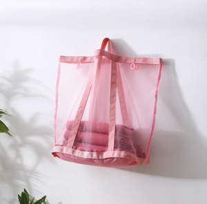 Durable Nylon Mesh <b>Wall</b>-<b>Mounted</b> Fabric Laundry Hamper Stylish <b>Wall</b>-<b>Mounted</b> Laundry Basket for Bathrooms & Rooms - Product Image 4