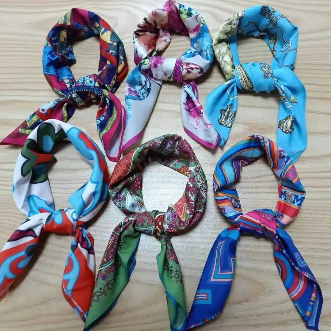 OEM Custom Printed Women's Satin Silk Scarf Customizable Category Scarves & Shawls