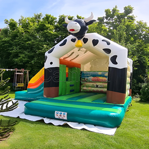 Château gonflable et toboggan combinés à prix réduit, château gonflable à thème vache, <span class=keywords><strong>jeux</strong></span> de plein air, château gonflable <span class=keywords><strong>pour</strong></span> enfants, fête - Product Image 1