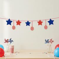 Guirlande de lanternes étoiles rouges et bleues Xieli Vietnam USA pour le 4 juillet, décoration patriotique suspendue pour fête du 250e anniversaire