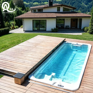 Water Crown Motor Driven <b>Sliding</b> <b>Pool</b> Cover Fully Automatic Translation <b>Pool</b> Enclosure With Remote Control System - Product Image 4