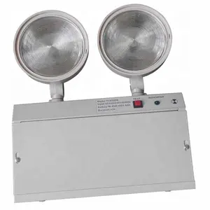 Automatic IP20 Steel Casing PS Diffuser LED Twin-spot Emergency Lamp 2X2.5W LED Rechargeable Light