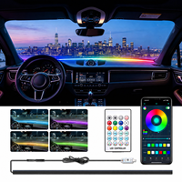 Lampe d'ambiance RGB USB pour tableau de bord de voiture 1,4 m 1,5 m, bande lumineuse pour espace entre pare-brise et tableau de bord, contrôle par application, éclairage d'ambiance intérieur automobile