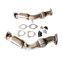 Downpipe Baja Tahan Karat dengan Pipa Semprot untuk Nissan 350z 370z G37 FX35 FX37 Q50 Q60 VQ35HR VQ37HR