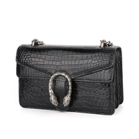 Sac à main de luxe en cuir de crocodile de marque célèbre 2024 pour femmes, sacs à bandoulière de créateur avec chaîne