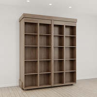 Le lit de bibliothèque Lit escamotable à double pliage Bibliothèque Lit mural Bois Moderne Convertible Conçu pour l'étude