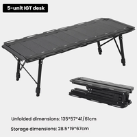 Table tactique pliante en aluminium avec fonctions de levage et de pliage multifonctionnelles, mobilier d'extérieur pour le camping et les pique-niques