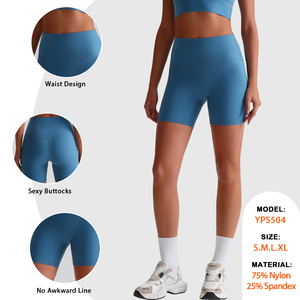 <span class=keywords><strong>Leggings</strong></span> Donna Senza Cuciture a Doppio Strato Effetto Nudo Vita Alta Elastici Slim per Corsa Tempo Libero Sport Ciclismo Yoga Shorts Femminili - Product Image 2