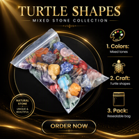 Décoration Feng Shui en pierre naturelle sculptée en forme de tortue de 1 pouce, petit ornement DIY