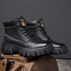 New Arrival Work Boots Trendy Mid-cut Thick-soled Boots for Men - Product Image 2