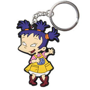 Customized Rubber Keyrings Silicone <strong>Rugrats</strong> in Paris Anime Keychain Fun Cartoon Key Holder Fit Kids Schoolbag Decor