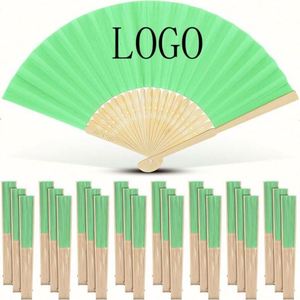 Éventail pliant en bambou blanc, style art populaire, cadeau souvenir pour mariages, décoration sculptée DIY avec modèle de peinture personnalisée pour usage professionnel - Product Image 2