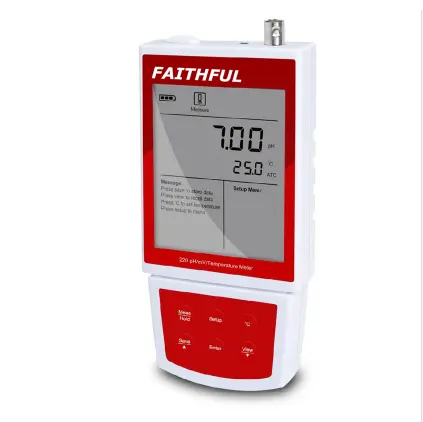 Medidor de pH/mV portátil de alta precisión, para laboratorio de FPH220-C, de-2,00 a 16,00 pH