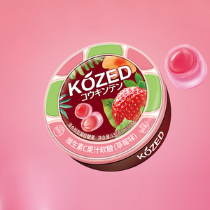 วิตามินซีเข้มข้นชนิดกัมมี่ พรีเมียม 25% น้ำผลไม้ ไร้ไขมัน รสสตรอว์เบอร์รี KOZED - Product Image 3