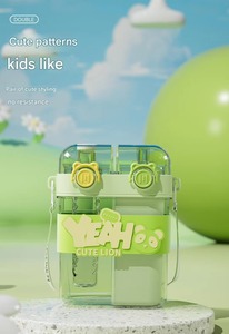 Botella de Agua Kawaii para Niños, de Gran Capacidad, con Pajita, Diseño de Vientre Hinchado, Doble Boca, Linda, de Grado Alimenticio - Product Image 5