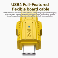 Cable USB 4 portátil tipo llavero con indicador de luz LED, cable corto USB C a C de 240W, cable de datos FPC de 80Gbps para video 8K