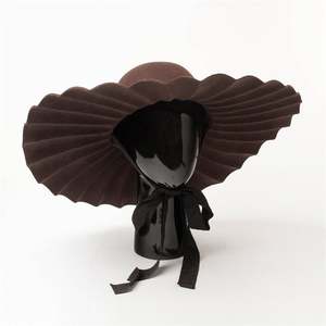 Sombrero de Fieltro Rojo X1231 de Ala Ancha con Pliegues, Transpirable, para Adultos, Casual, para Exteriores, para Todas las Estaciones - Product Image 4