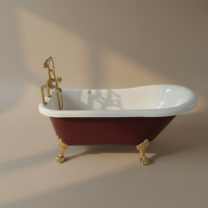 <span class=keywords><strong>Baignoire</strong></span> à pattes en acrylique rouge de petite taille à bas prix pour adultes avec quatre pieds en alliage d'aluminium - Product Image 1