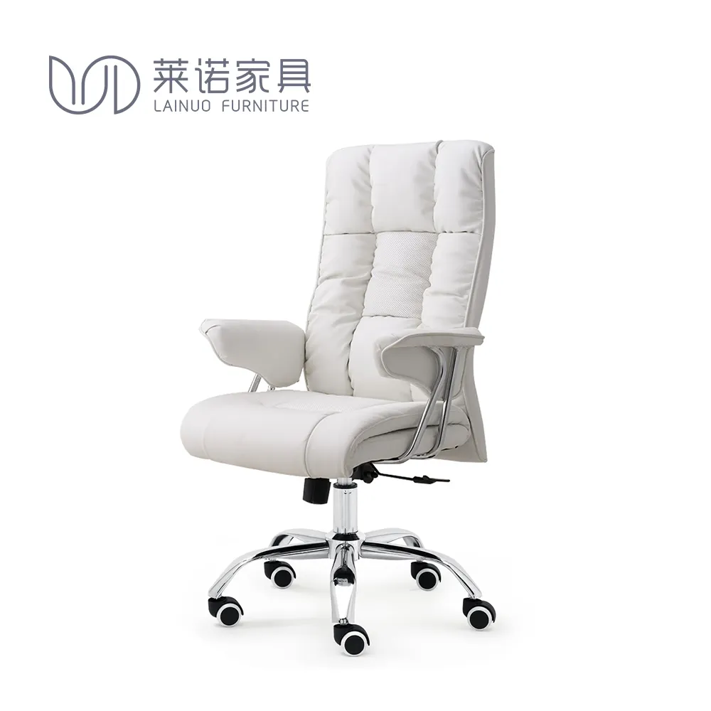 Weißer drehbarer Executive Pu hoher Rücken Foshan China Chef Büro Leder Luxus Drehstuhl