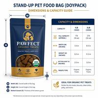Bolsa Minimalista Blanca para Comida de Mascotas, a Prueba de Olores, Reciclable, con Base, Impresión Personalizada, 100g 500g, Estilo Nórdico Premium, para Snacks Orgánicos