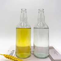 OSHOW Vente en gros 330ml 330cc Bouteilles de bière en verre ambré Bouteille de soda à long col avec couvercle couronne pour vin Verre vide transparent
