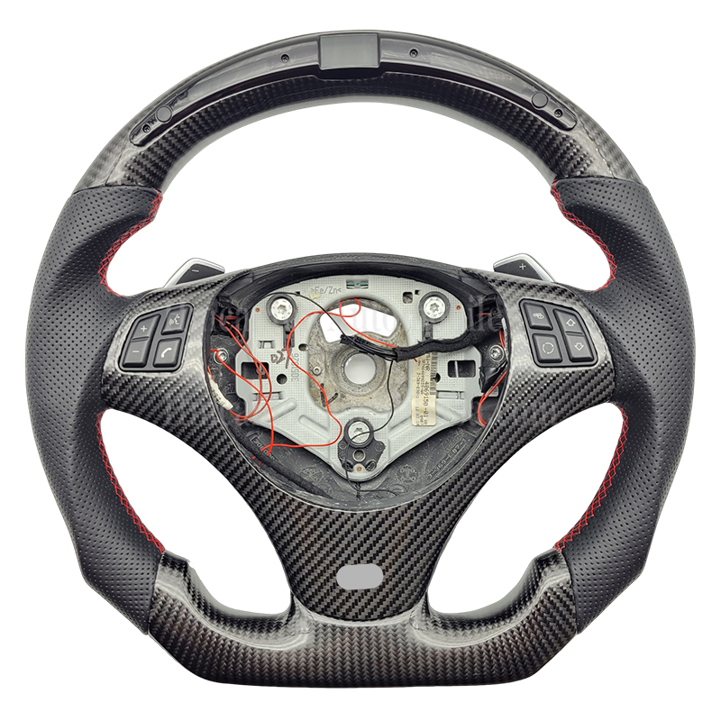 With holes+carbon fibre+alcantara+led+red stitchin