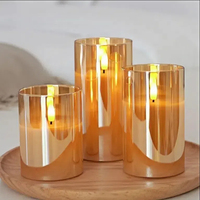 9-teiliges Set Wiederaufladbare Flammenlose Kerzen Batteriebetrieben mit Realistisch Beweglichem Docht Timer Fernbedienung Plexiglas-Säulen für Heimdekoration