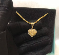 Pendentif nominatif en acier inoxydable plaqué or, design classique de dessin animé, avec cadre cœur en diamant Nugget Rollie, collier pour femmes et hommes, bijoux