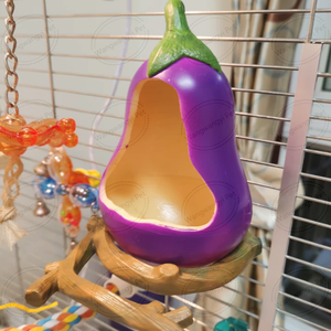 Orange Pumpkin Apple Design Birds Feeder Bowl Food Feeding Cup para pequeños loros hámster - Product Image 6