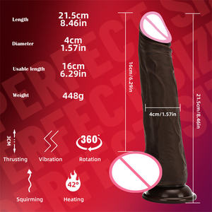 App Control mendorong coklat realistis Dildo mainan seks Vibrator wanita rotasi teleskopik pemanasan G Spot klitoris Anal stimulasi - Product Image 6