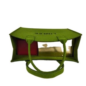 Fourre-tout de luxe sacs en feutre de bureau avec votre logo grand sac à provisions fourre-tout en feutre pour la fête sac fourre-tout en feutre recyclé vert - Product Image 6