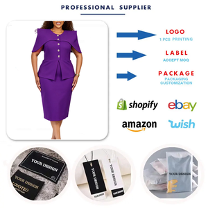 Vestidos <span class=keywords><strong>de</strong></span> Oficina <span class=keywords><strong>de</strong></span> Verano Modernos D628 para <span class=keywords><strong>Mujer</strong></span>, Casuales y Elegantes, Diseño <span class=keywords><strong>de</strong></span> Capa, Cuello Redondo, Dos Piezas con Efecto Ilusión Africana - Product Image 3