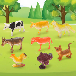 JinYing Rabatt Henne Katze Kuh Acht Tiere Cartoon-Spielzeug Plastik-Zoo-Tiermodelle - Product Image 5