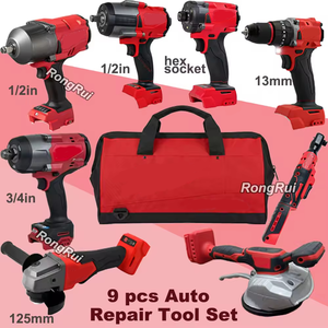 Juego de Herramientas Eléctricas 18 en 1, Amoladora Compacta, Llave Inglesa, Taladro Percutor, Sierra, Destornillador, Bolsas, Herramienta Inalámbrica Portátil de 18 V, Kit de Herramientas Inalámbricas - Product Image 2