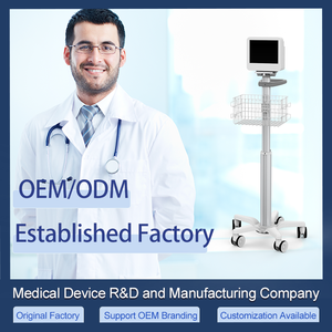 휴대용 생체 신호 모니터 롤 스탠드 모바일 의료 트롤리 알루미늄 ABS 바구니 병원 사용 응급 의료 장비 장바구니 - Product Image 2