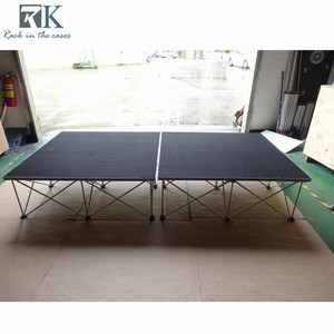 Scène modulaire portable pliable pour mariage, estrade en aluminium robuste 4x4 pieds, plateforme de scène avec tapis - Product Image 6