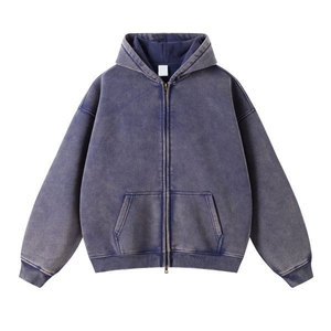 <span class=keywords><strong>Felpe</strong></span> Oversize con Zip Integrale, Effetto Lavaggio Acido, Streetwear con Stampa 3D, <span class=keywords><strong>Felpe</strong></span> Pesanti da <span class=keywords><strong>Uomo</strong></span> - Product Image 3