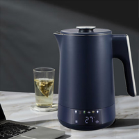 Bouilloire électrique sans fil en acier inoxydable 1500W (1,7L) avec contrôle numérique de la température, couleurs personnalisables, pour usage domestique