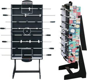 Mesa de Juegos Multifuncional 4 en 1 con Superficie Reversible, Mesa de Hockey de Aire, Futbolín, Futbol y <span class=keywords><strong>Billar</strong></span>, con Almacenamiento, para Entretenimiento en el Hogar - Product Image 1