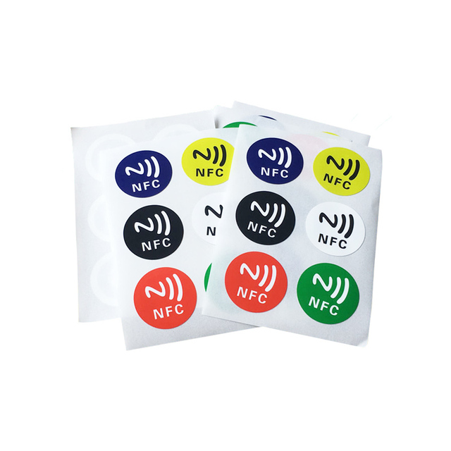 Factory in Stock 13.56MHz Custom Nfc 213 Stickers Six Color Programmable ISO 14443A HF RFID NFC Tag Sticker Label Printable